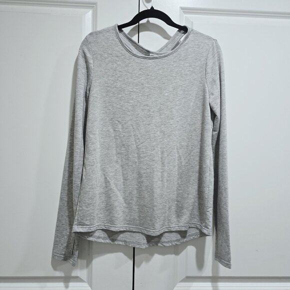 VSX Victoria's Secret - M Sport Pullover Top Long Sleeves Open Back Gray - Picture 1 of 4